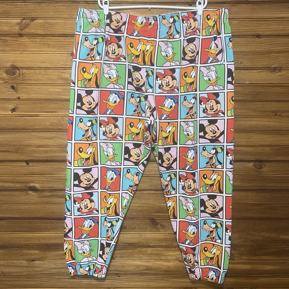 Disney Mickey And Friends Sweatpants Men 3XL Multicolor XXXL All Over Print